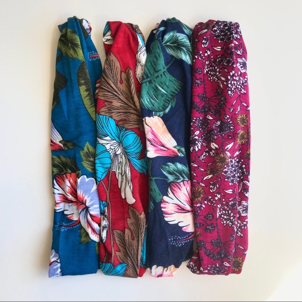 🆕 4 Pack floral pattern yoga headbands